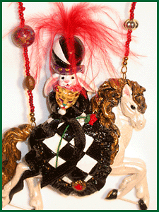 Masquerade bunny on horse, on and off with mask