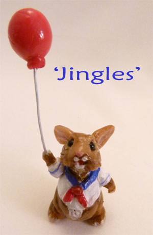Jingles Bunny handmade miniature clay rabbit